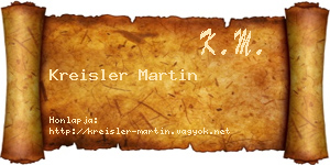 Kreisler Martin névjegykártya